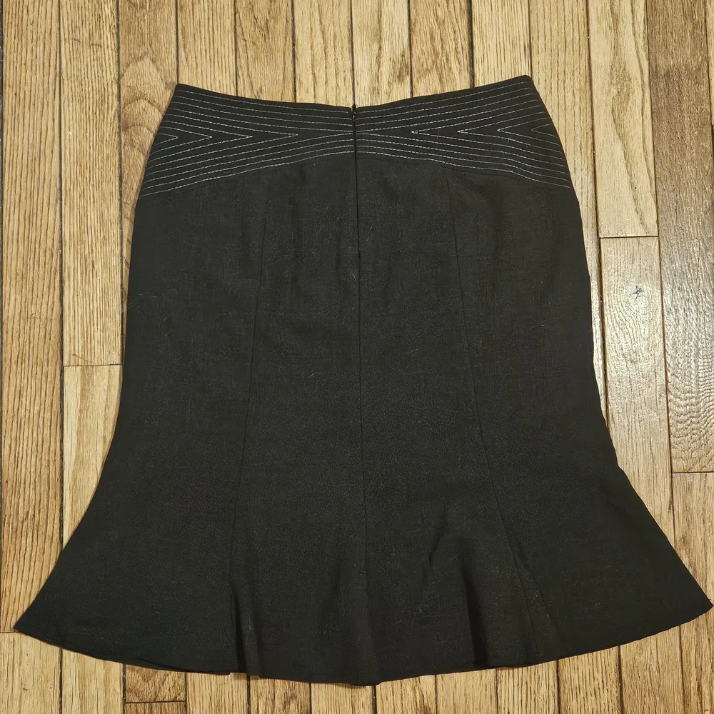 bebe Black Pencil Ruffled Hem Skirt - Picture 3 of 3